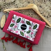 Gajri Handloom Khadi Cotton Saree With Pichawai Print Blouse